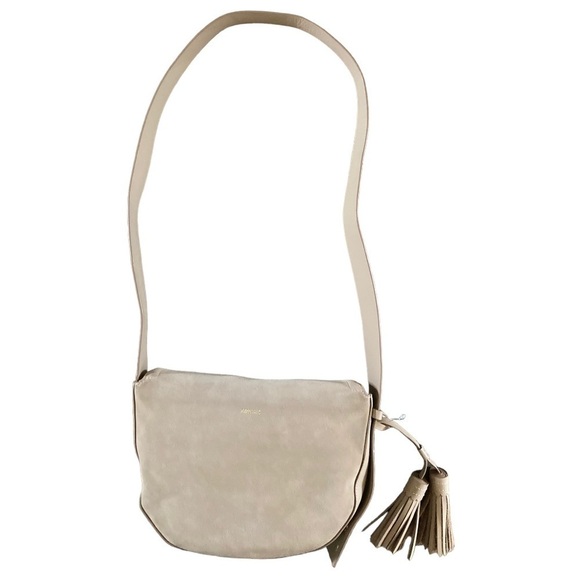 Isaac Mizrahi IMNYC Suede & Leather Crossbody Shoulder Bag Double Tassels NWOT - Picture 5 of 11